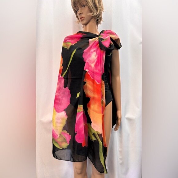 Other - Bold Floral Sarong Wrap Scarf